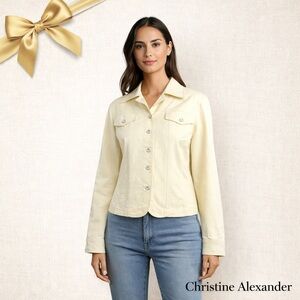 Christine Alexander Pale Yellow Jeans Jacket L